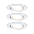 Kit 3 Spots encastrés LED Paulmann 6.8W Coin Slim - Orientable - IP23 - Rond - Blanc