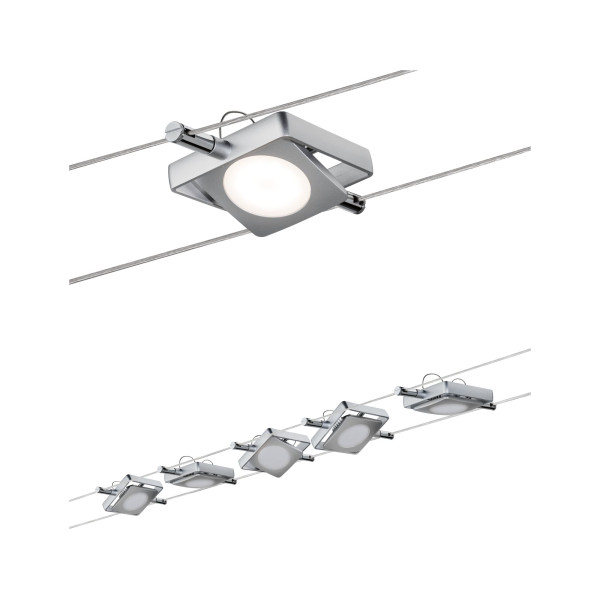 Kit câble Paulmann dc macled 5x4w chrome mat 230v/12v dc 30va métal