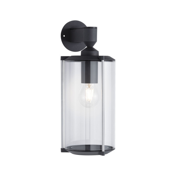 Applique extérieur 230v ip44 e27 verre clair/gris sans ampoule court