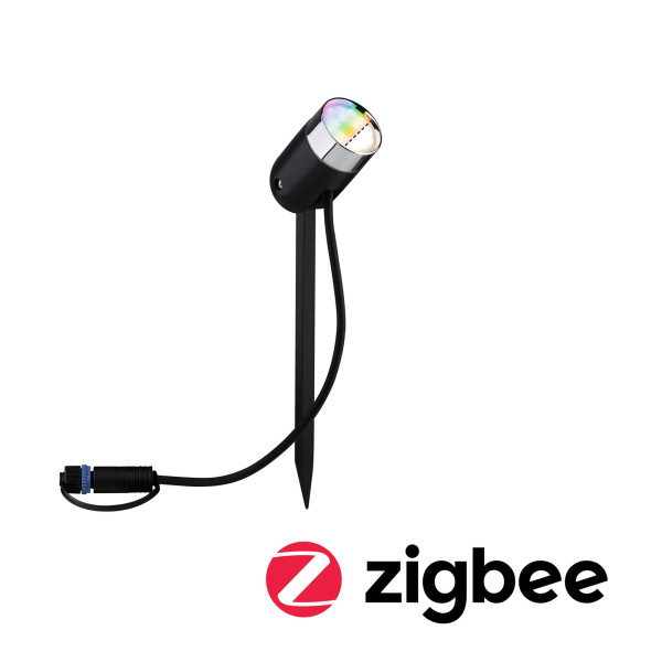 Spot extérieur plug & shine color pike rgbw 4w 24 v ip65 anthracite zigbee