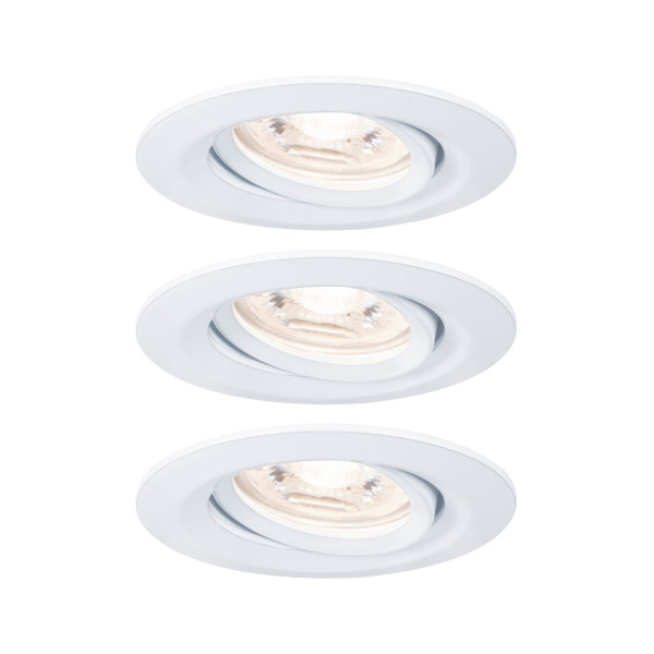 Enc nova mini coin rond orientable led 3x4w 310lm blanc dépoli/alu