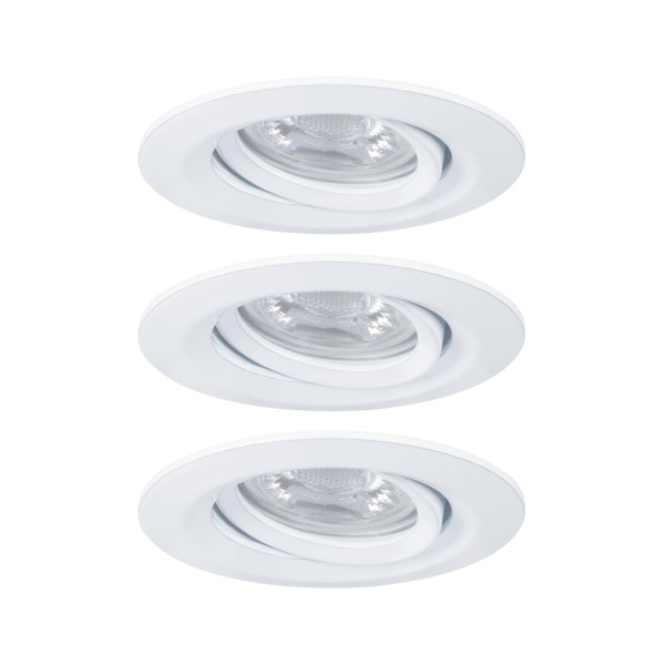 Enc nova mini coin rond orientable led 3x4w 310lm blanc dépoli/alu