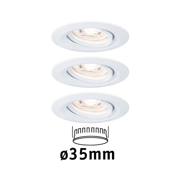 Enc nova mini coin rond orientable led 3x4w 310lm blanc dépoli/alu