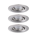 Enc nova mini coin rond orientable led 3x4w 310lm acier brossé/alu