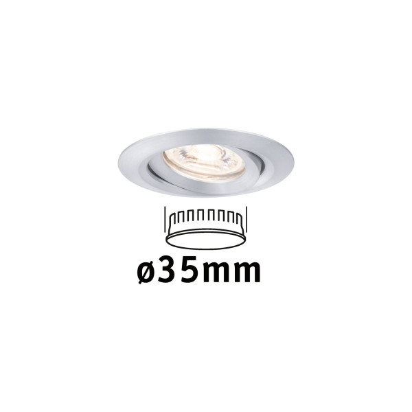 Enc nova mini coin rond orientable led 1x4w 310lm alu tourné/alu