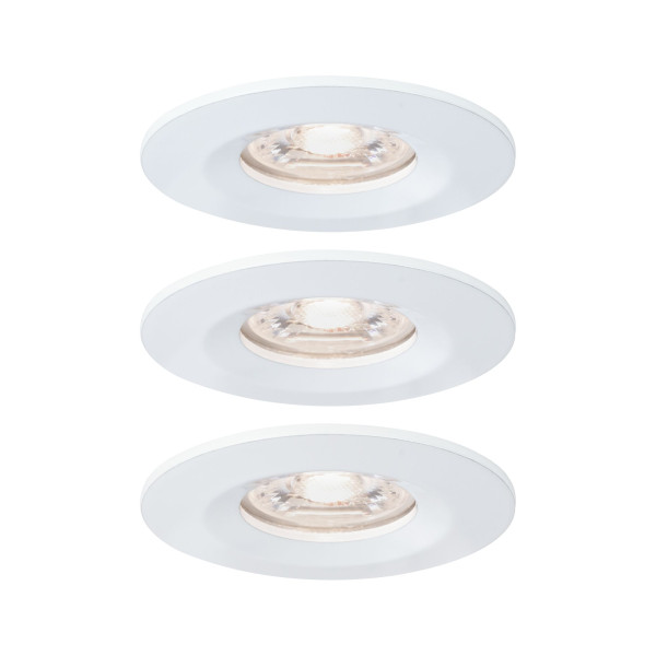 Enc nova mini coin rond fixe ip44 led 3x4w 310lm blanc dépoli/alu