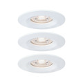 Enc nova mini coin rond fixe ip44 led 3x4w 310lm blanc dépoli/alu