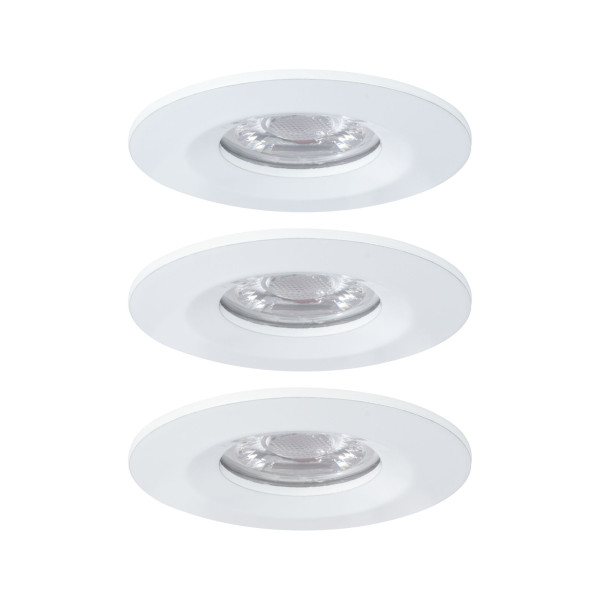 Enc nova mini coin rond fixe ip44 led 3x4w 310lm blanc dépoli/alu