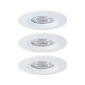 Enc nova mini coin rond fixe ip44 led 3x4w 310lm blanc dépoli/alu