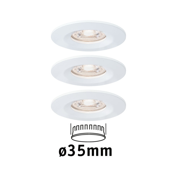 Enc nova mini coin rond fixe ip44 led 3x4w 310lm blanc dépoli/alu