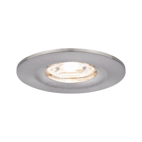 Enc nova mini coin rond fixe ip44 led 1x4w 310lm acier brossé/alu