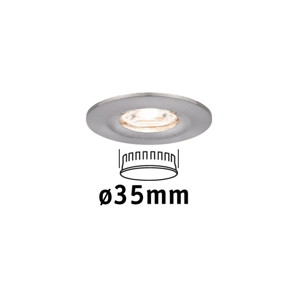 Enc nova mini coin rond fixe ip44 led 1x4w 310lm acier brossé/alu