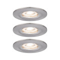 Enc nova mini coin rond fixe ip44 led 3x4w 310lm acier brossé/alu