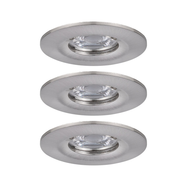 Enc nova mini coin rond fixe ip44 led 3x4w 310lm acier brossé/alu