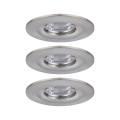 Enc nova mini coin rond fixe ip44 led 3x4w 310lm acier brossé/alu