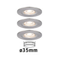 Enc nova mini coin rond fixe ip44 led 3x4w 310lm acier brossé/alu