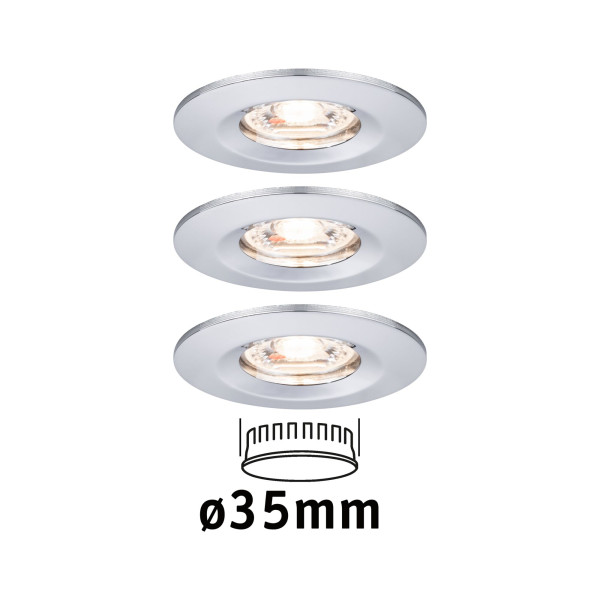 Enc nova mini coin rond fixe ip44 led 3x4w 310lm chrome/alu