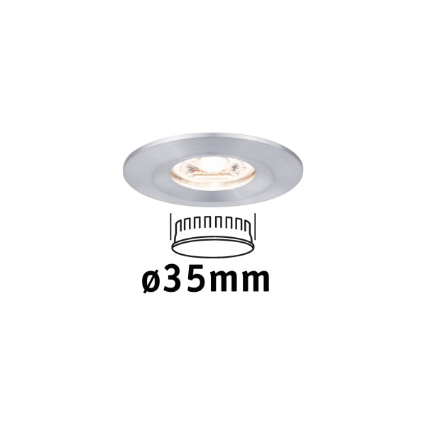 Enc nova mini coin rond fixe ip44 led 1x4w 310lm alu tourné/alu