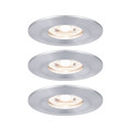 Enc nova mini coin rond fixe ip44 led 3x4w 310lm alu tourné/alu