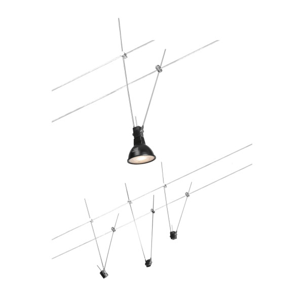 Wire system simple max 3x10w gu5,3 chrome 30va métal