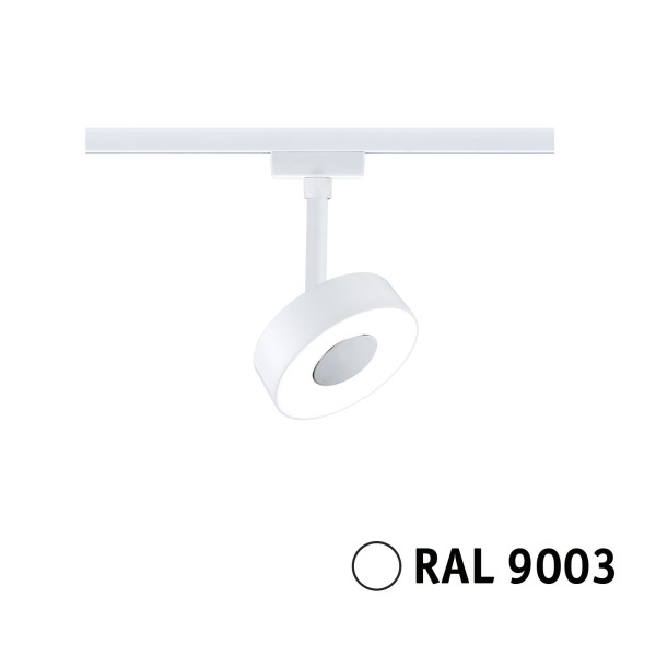 Urail spot circle 5w 580lm 4000k gradable blanc signal 230v ral 9003