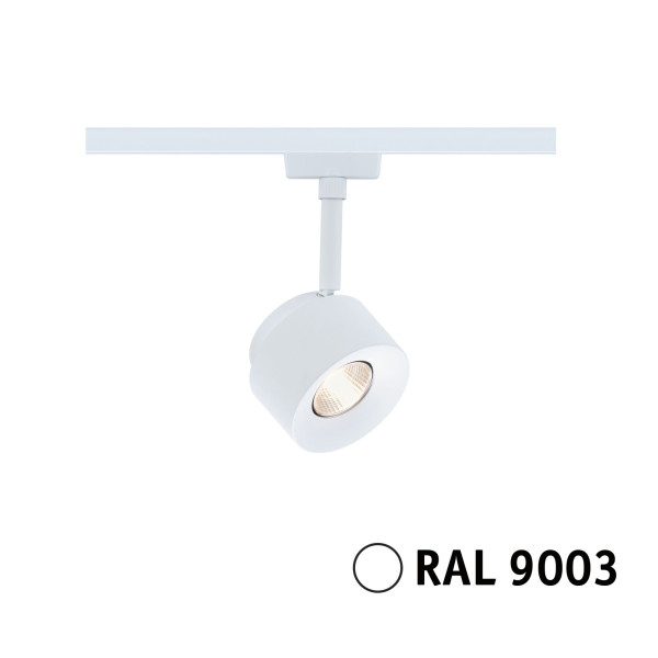 Urail spot pane 7w 650lm 3000k gradable blanc signal 230v ral 9003