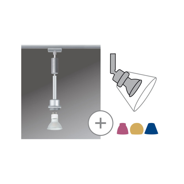 Système rail Paulmann URail LED suspensionl, 1x3,5W, DecoSystems 230V, GZ10, chrome mate