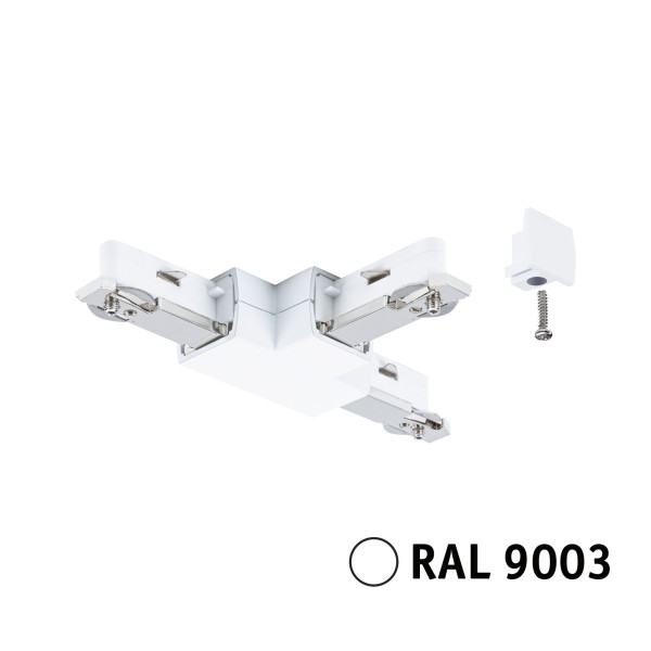 Urail connecteur en t 125mm max1000w blanc signal ral9003 métal 230v