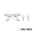 Urail connecteur en x 125mm max1000w blanc signal ral9003 métal 230v