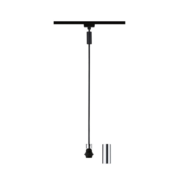 Suspension urail 2easy basic max, 20w e27 noir mat/chrome 230v métal/plastique