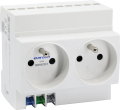 Prise de courant double 16a/230v 2p+t modulaire connexion rapide