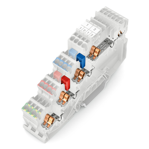 Borne pour capteurs, 4 conducteurs - pe racc rail