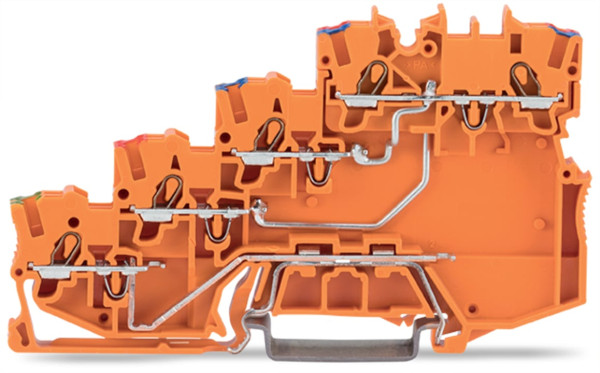 Borne d'alimentation pour capteurs 4 conducteurs - pe racc rail