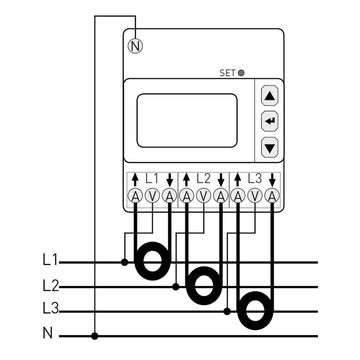 Compteur électrique modulaire - tétra - rogowski longueur 30 cm - 9,5cm - câble 