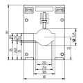 Transformateur intensité - 250/5 a - fam rm60-e3a - 30 mm - cl 0.2s - 2,5 va