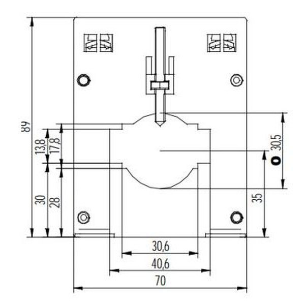 Transformateur intensité - 300/5 a - fam rm70-e4a - 30.5 mm - cl 0.2s - 2,5 va