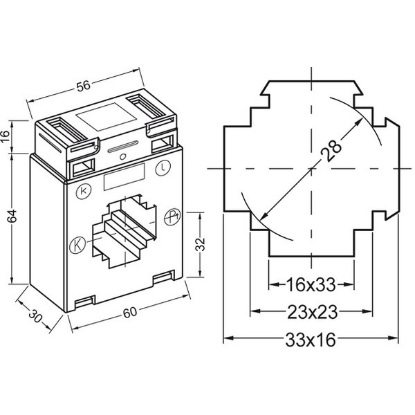 Polier Transformateur de courant diam 28 mm 100/5A classe 1 2.5VA