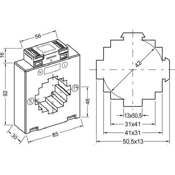 Polier Transformateur de courant diam 42 mm 250/5A classe 1 5VA