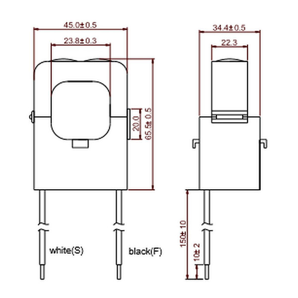 Ti ouvr clip 100/5a, ecs24, cl 3, 1va, diam.24 mm, longueur fil : 1 mètre