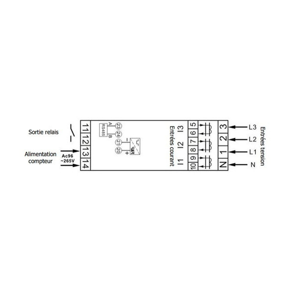 Polier Compteur Modulaire Tetra 5 ou 1 A (TC) MODBUS simple tari