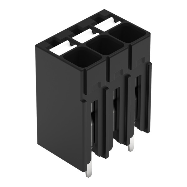 Borne pour circuits imprimés thr bouton-poussoir 1,5mm² pas3.5mm 3 pôles, noir