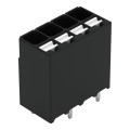 Borne pour circuits imprimés thr bouton-poussoir 1,5mm² pas3.5mm 4 pôles, noir