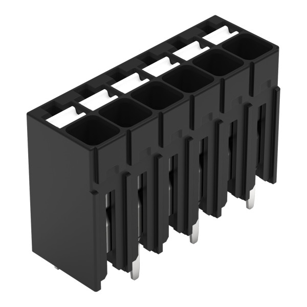 Borne pour circuits imprimés thr bouton-poussoir 1,5mm² pas3.5mm 6 pôles, noir