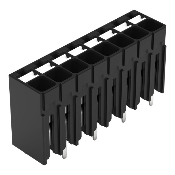 Borne pour circuits imprimés thr bouton-poussoir 1,5mm² pas3.5mm 8 pôles, noir