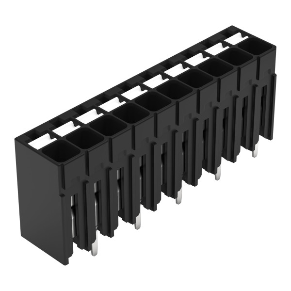 Borne pour circuits imprimés thr bouton-poussoir 1,5mm² pas3.5mm 10 pôles, noir