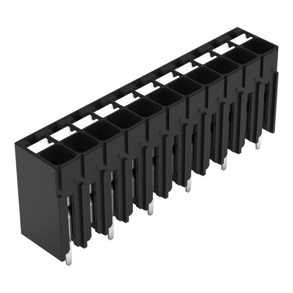 Borne pour circuits imprimés thr bouton-poussoir 1,5mm² pas3.5mm 11 pôles, noir