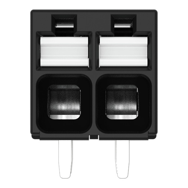 Borne pour circuits imprimés thr bouton-poussoir 1,5mm² pas3.5mm 2 pôles, noir