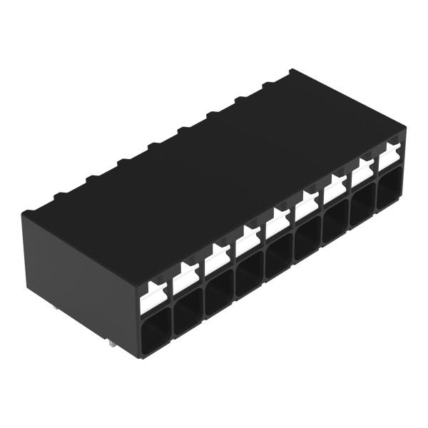 Borne pour circuits imprimés thr bouton-poussoir 1,5mm² pas3.5mm 9 pôles, noir