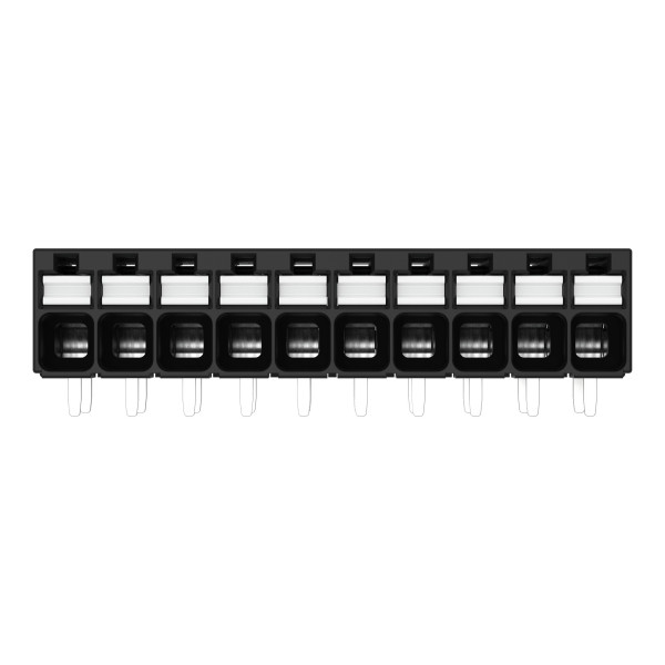 Borne pour circuits imprimés thr bouton-poussoir 1,5mm² pas3.5mm 10 pôles, noir