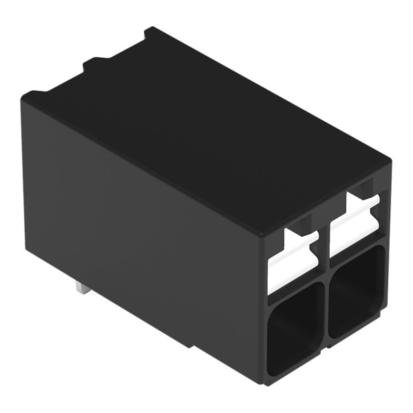 Borne pour circuits imprimés thr bouton-poussoir 1,5mm² pas3.5mm 2 pôles, noir